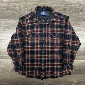 Vintage Pendleton Flannel Shirt Fits Small Plaid Wool Outdoorsman Made USA 90s