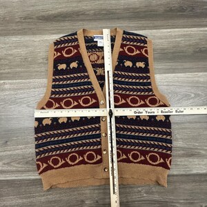 Vintage Pendleton Sweater Vest Womens Petite Large V Neck Wool Sheep Knit USA image 6