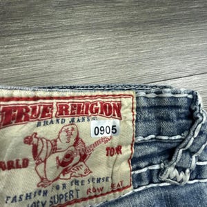 True Religion Jeans Womens 28x31 Joey Super T Low Rise Bootcut Straight Made USA image 15