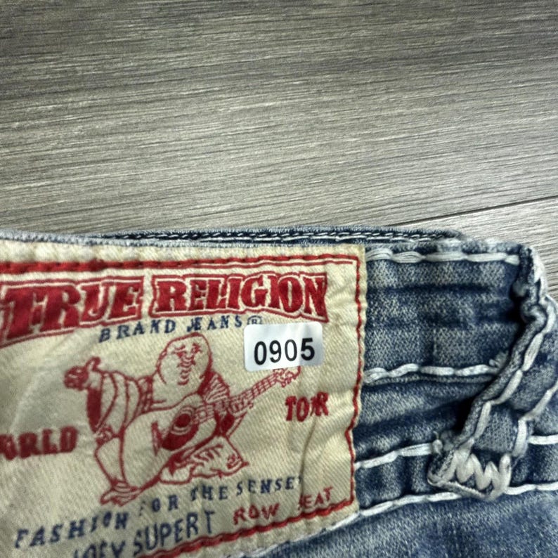 True Religion Jeans Womens 28x31 Joey Super T Low Rise Bootcut Straight Made USA image 15