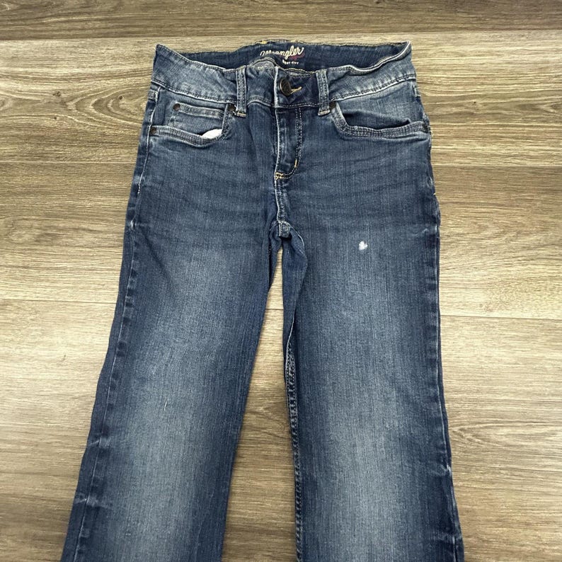 Wrangler Bootcut Jeans Damen 3 Blau Mittlere Waschung Low Rise Denim Taschen Y2K Bild 4