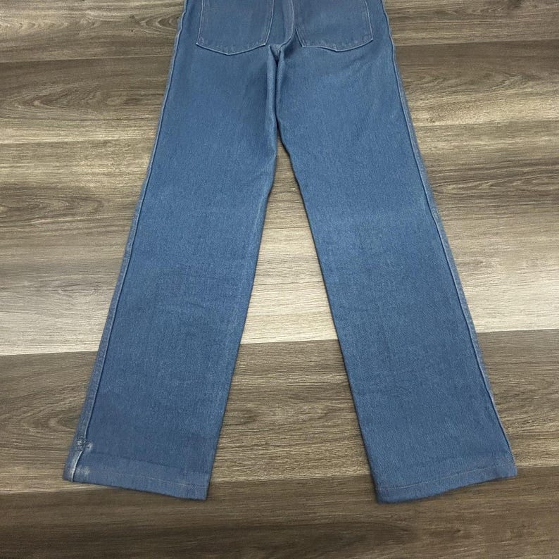 Vintage Wrangler-jeans uit de jaren 70 past 30 x 29 blauw denim met rechte pijpen gemaakt in de VS afbeelding 5