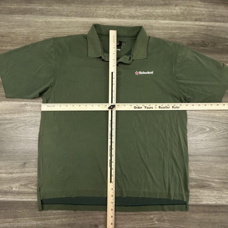 Vintage Nike Golf Polo Shirt Mens Large Green Heineken Dri-FIT Beer Logo 90s image 7