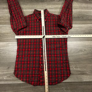 Vintage 60s Pendleton Flannel Lodge Shirt Mens Medium Red Plaid Wool Button USA image 7