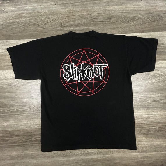 Vintage Slipknot Shirt Mens XL Black 2001 Pentagram IOWA Double