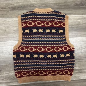 Vintage Pendleton Sweater Vest Womens Petite Large V Neck Wool Sheep Knit USA image 2