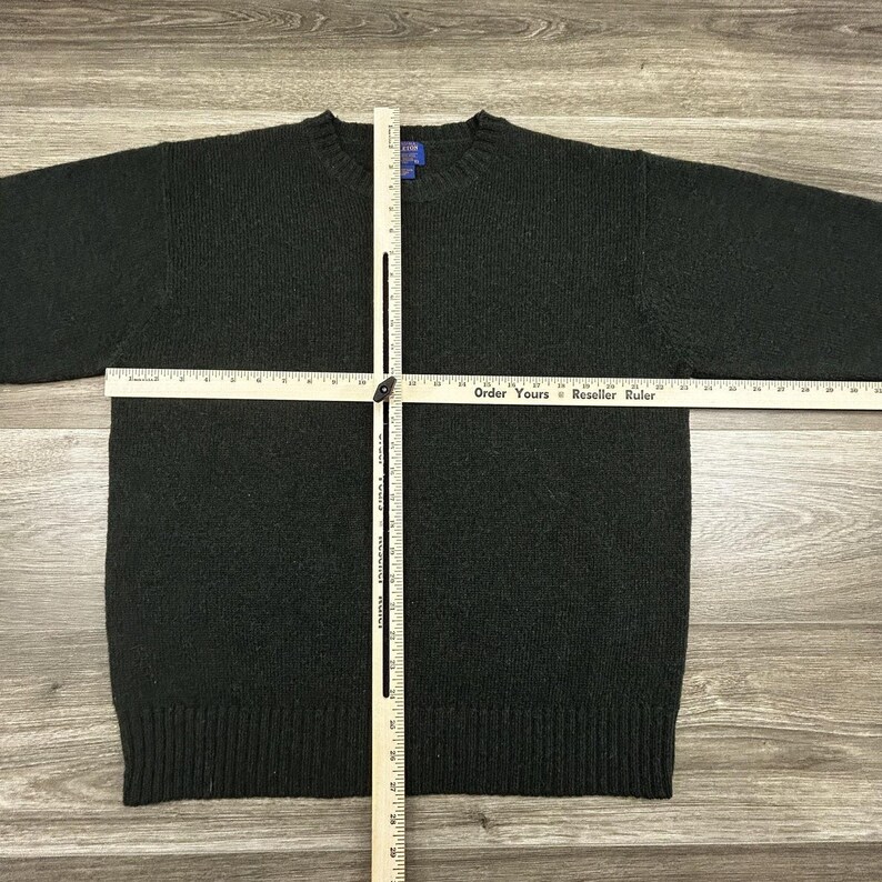 Pendleton Sweater Mens Large Green 100% Shetland Wool Crewneck Knit Heavy EUC image 6