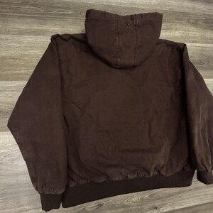 Browning Workwear Jacket Mens XL Brown Hooded Canvas Mocha Quilted 90s image 5