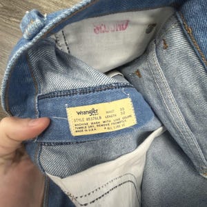Vintage Wrangler-jeans uit de jaren 70 past 30 x 29 blauw denim met rechte pijpen gemaakt in de VS afbeelding 9
