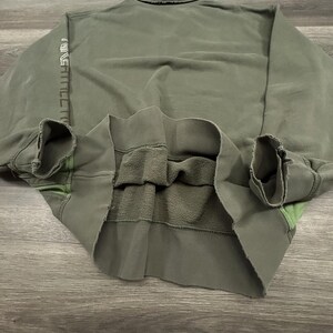 Vintage Nike Sweatshirt Mens 2XL Green 1/4 Zip Pullover Distressed Mock Neck Y2K image 9