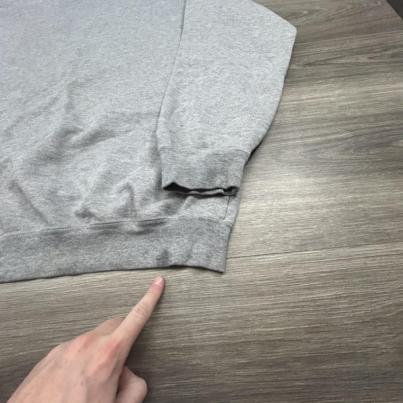 Sudadera vintage Carhartt para hombre, grande, gris, cuello redondo, logotipo bordado imagen 7