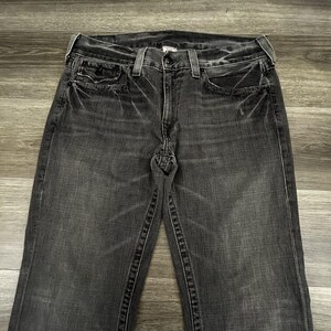 Vintage True Religion Ricky Jeans heren 36 x 32 grijs ontspannen bootcut houtskool VS afbeelding 3