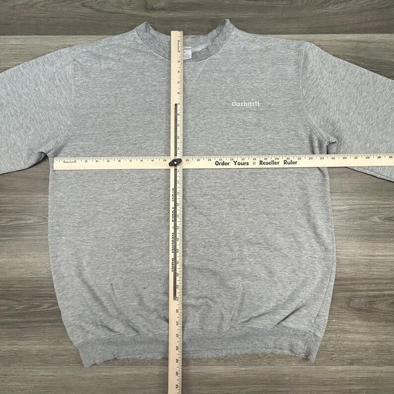 Sudadera vintage Carhartt para hombre, grande, gris, cuello redondo, logotipo bordado imagen 5