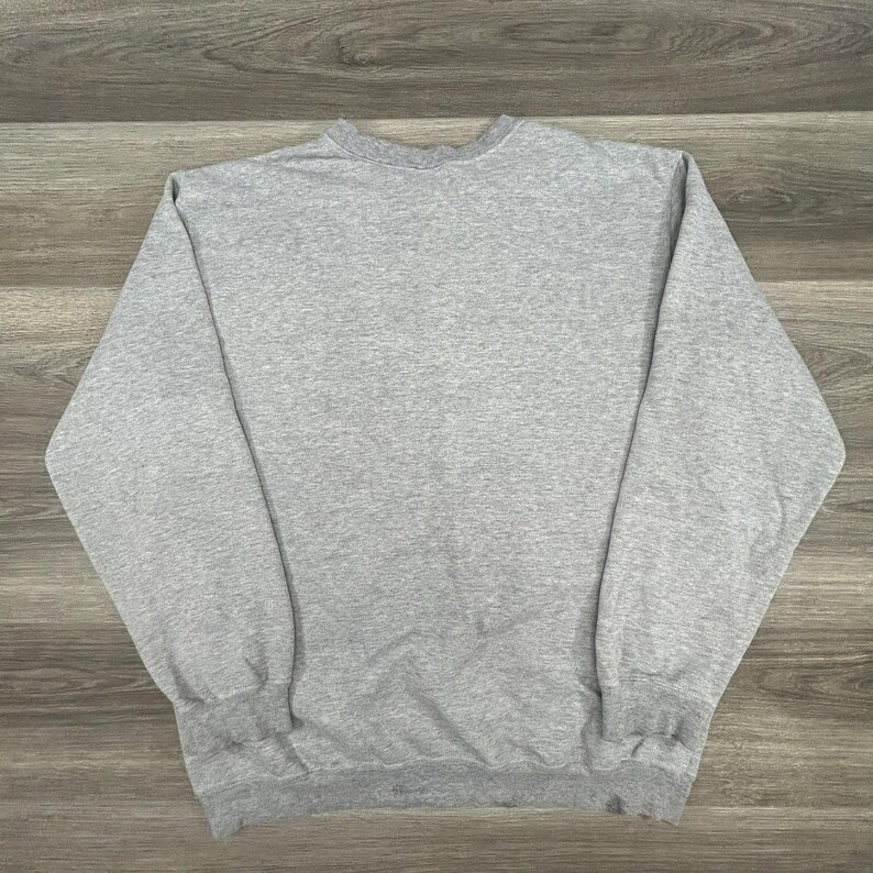 Sudadera vintage Carhartt para hombre, grande, gris, cuello redondo, logotipo bordado imagen 3