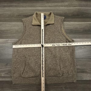 Pendleton Pullover Weste Herren Große Beige Shetland Wolle Full Zip Fleece gefüttert Bild 9