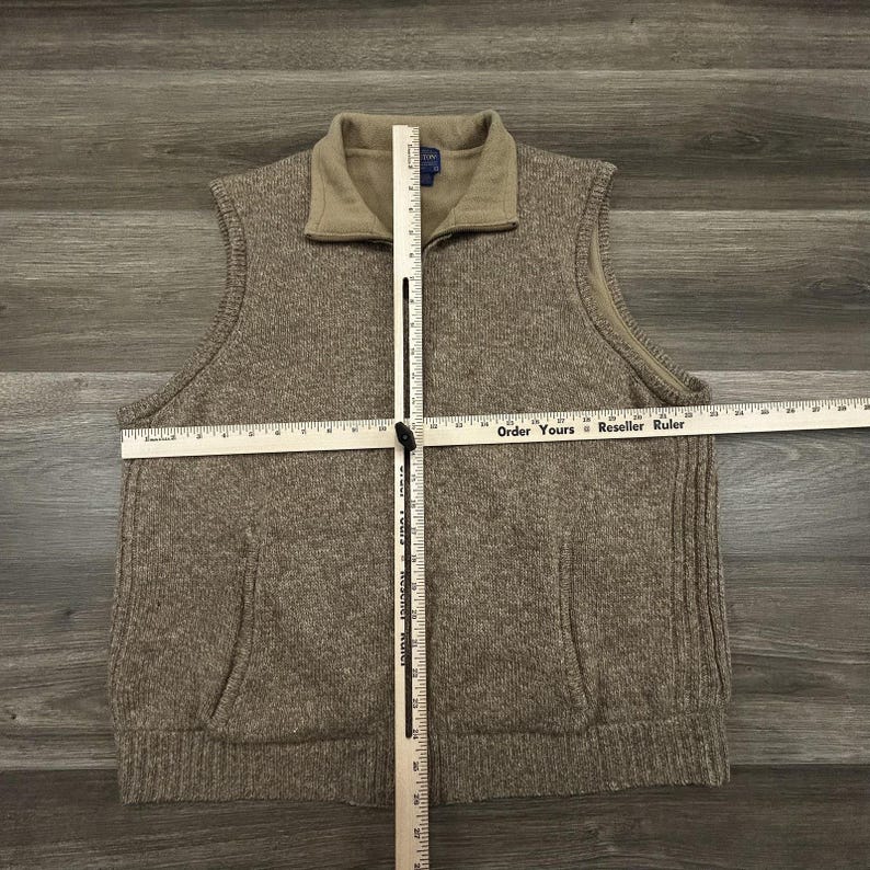 Pendleton Pullover Weste Herren Große Beige Shetland Wolle Full Zip Fleece gefüttert Bild 9