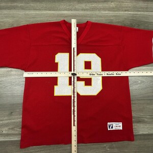 Vintage Logo 7 Football Jersey Mens Large Red Kansas City Chiefs Made USA 90s image 7