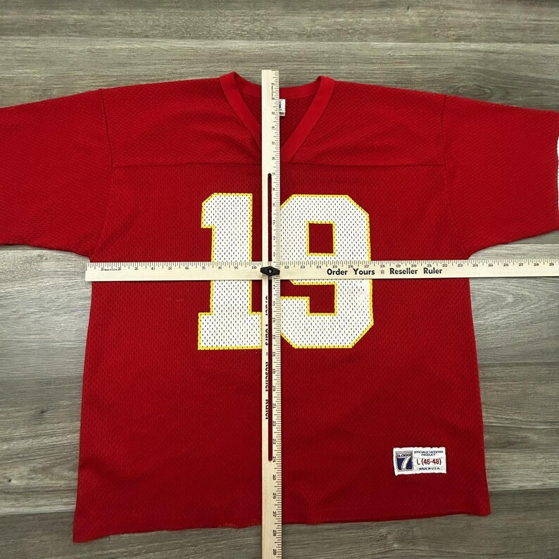 Vintage Logo 7 Football Jersey Mens Large Red Kansas City Chiefs Made USA 90s image 7