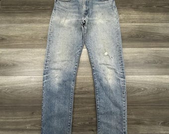 Jeans Levi's 505 XX vintage para hombre, talla 34x34, lavado claro, azul, corte recto, mezclilla desteñida, años 70.