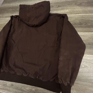 Browning Workwear Jacket Mens XL Brown Hooded Canvas Mocha Quilted 90s image 6