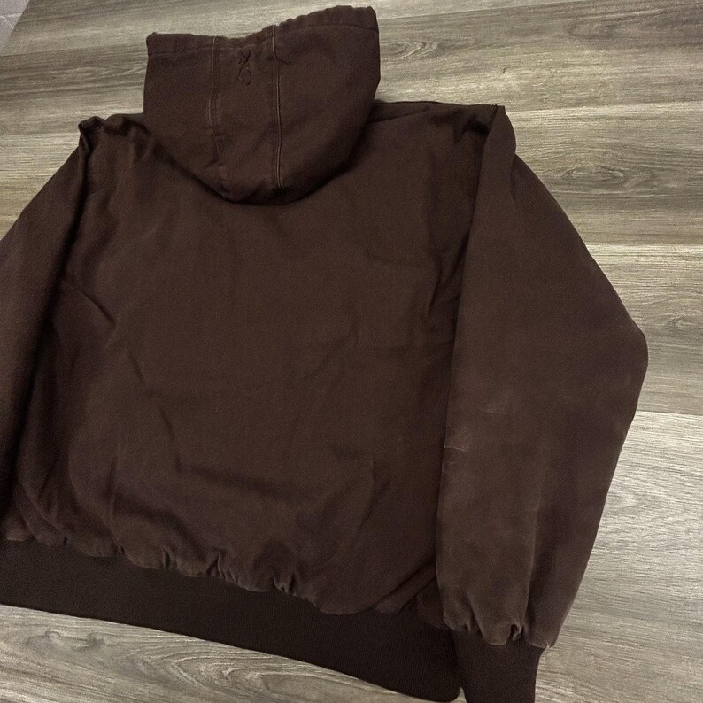 Browning Workwear Jacket Mens XL Brown Hooded Canvas Mocha Quilted 90s image 6