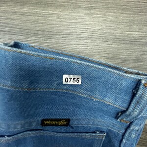 Vintage Wrangler-jeans uit de jaren 70 past 30 x 29 blauw denim met rechte pijpen gemaakt in de VS afbeelding 13