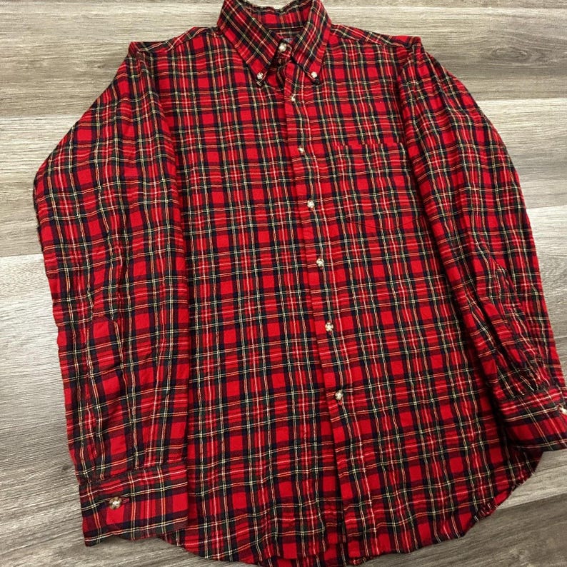 Vintage 60s Pendleton Flannel Lodge Shirt Mens Medium Red Plaid Wool Button USA image 3