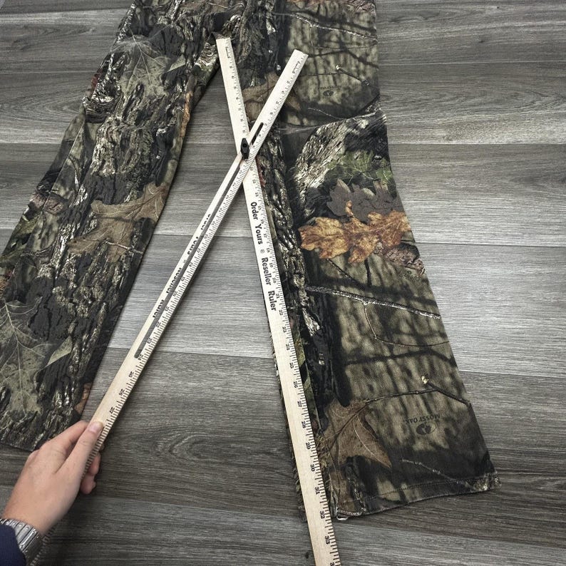 Pantalones de camuflaje vintage Mossy Oak para hombre, talla 36x32, color marrón, holgados, estilo skater Realtree, pierna ancha, estilo Y2K imagen 7