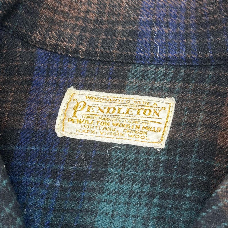 Vintage Pendleton Jacket Womens Medium Plaid Wool Button Front Pockets Flannel image 9