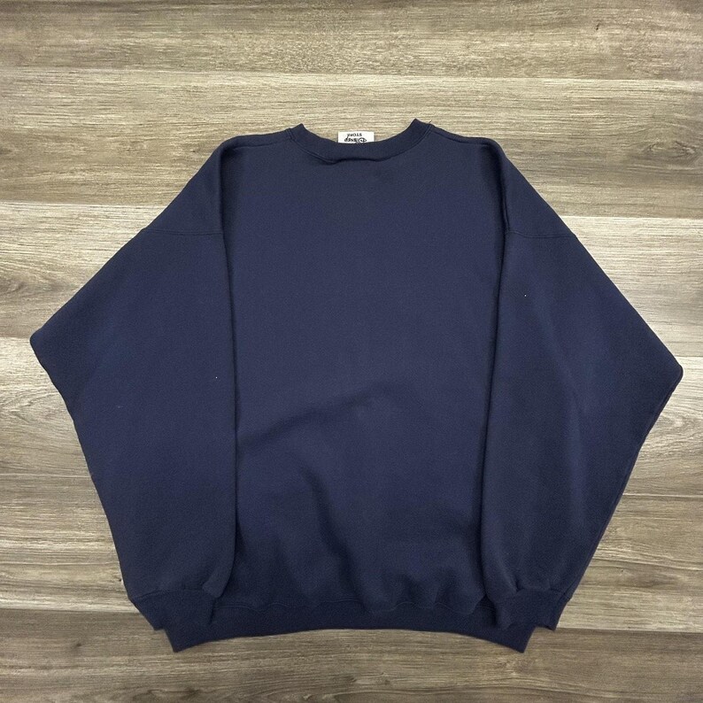 Vintage Disney Mickey Mouse Sweatshirt Mens Large Navy Blue Fleece Graphic 90s image 2
