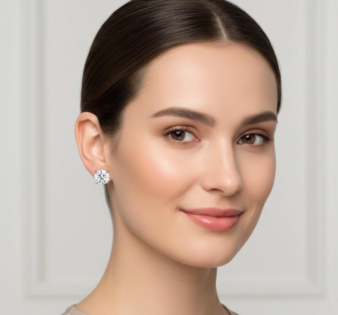 IGI Certified Lab Grown Diamond Stud Earrings | 14K White Gold ...