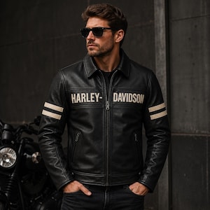 Harley Davidson Leather Jacket 3xl - Etsy