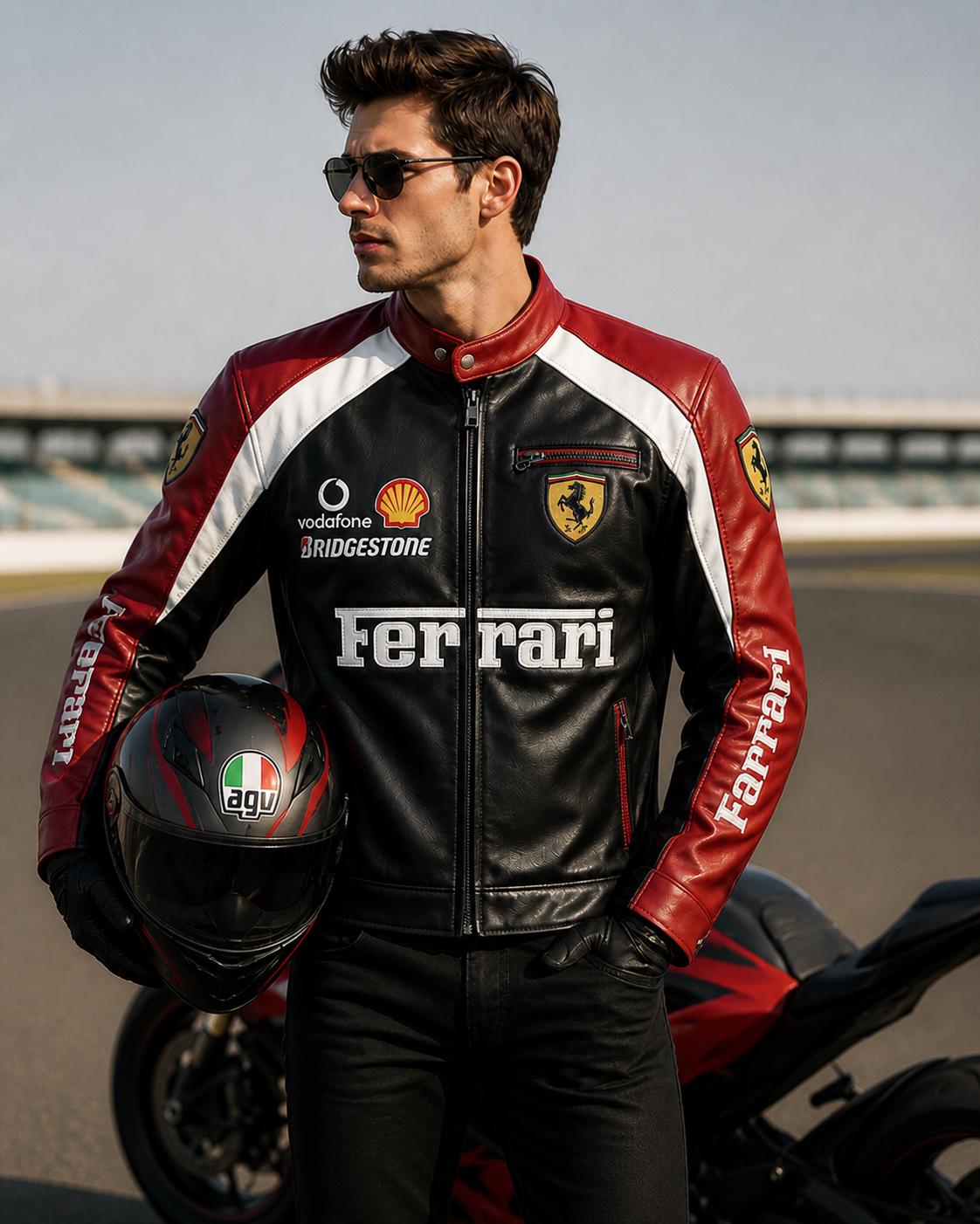 Ferrari Red Leather Jacket - Etsy