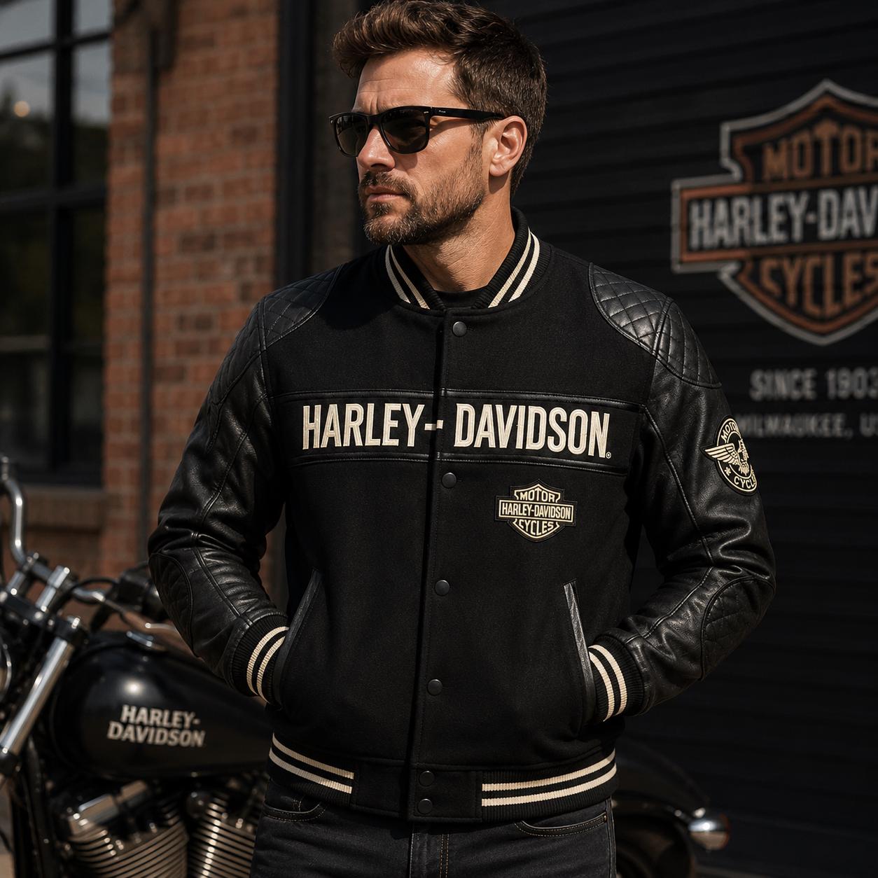 Harley Davidson Varsity Jacket - Etsy