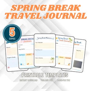 Spring Break Travel Journal PDF PNG | 2026 Digital Travel Planner | Adventure & Reflection Log | Strategic Vacation Audit