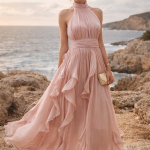 boho dresses simple solid colors online stores Beauttable Brilliant Summer New 2024 Women's Bohemian Spaghetti Strap Smocked Tiered Beach Sun Dresses Sleeveless Solid Maxi Dress Long Brown XL