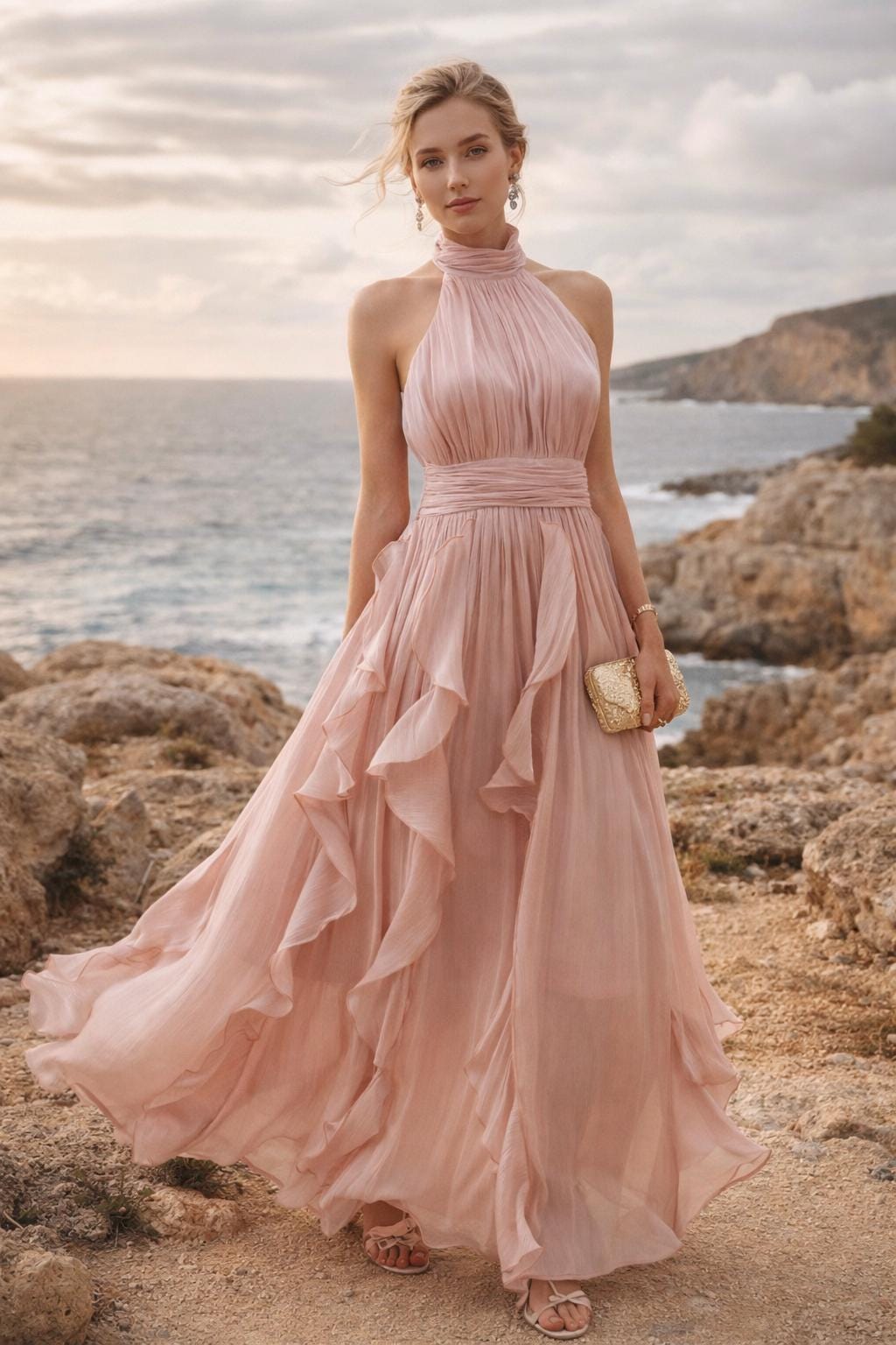 Flowy Pink Prom Dress - Etsy