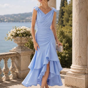 Midi Dress Cocktail Dusty Blue - Etsy