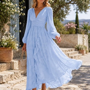 sachin and babi light blue dress Elegant Light Blue Dress Dresses Blue Cinderella Prom Dress Poshmark main image 0
