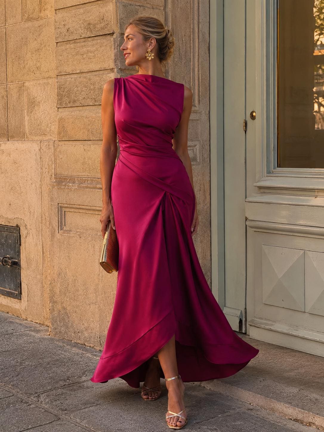 Women Satin Asymmetrical Dress - Etsy