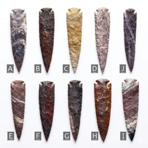 Large 8" Fancy Jasper Hand-Knapped Ritual Blade – Altar Decor, Grounding Crystal ,