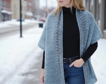Knitting Shawl Pattern PDF, Lace Scarf Knit Pattern, Lightweight Wrap Knit Elegant