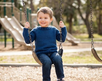 Knitting Kids Sweater Pattern, Knit Raglan Pullover PDF, Knit Long Sleeve Sweater