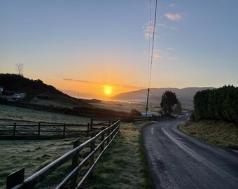 Donegal Ireland Frosty Sunrise Country Road Landscape Photo Digital Download Irish Countryside Morning Print Wild Atlantic Way Ireland Wall