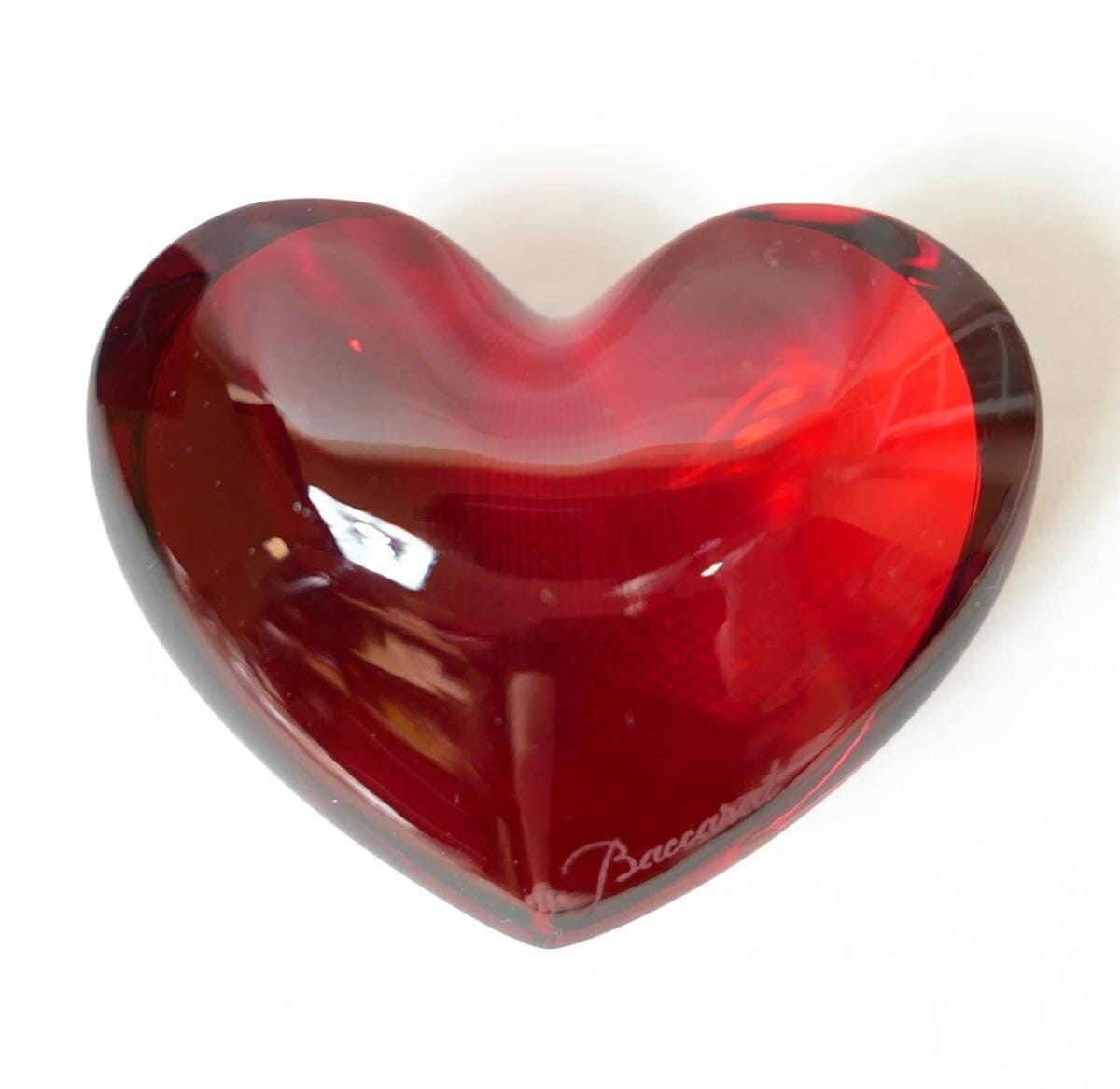 Baccarat ZINZIN Heart Paperweight Red Crystal Ornament - Etsy