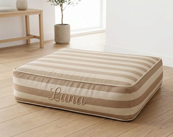 Cama estética para perros, cama para mascotas a rayas, cama personalizada para mascotas, colchón moderno para perros, cama a medida para perros, cama para mascotas de interior, cama minimalista para perros