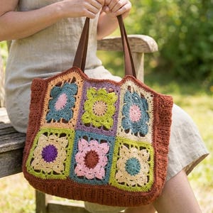 Farm Crochet Bag, Granny Bag Crochet Tutorial, Versatile Crochet Bag, Easy Hippie Crochet Bag, Sunflower Casual Funky Crochet Bag