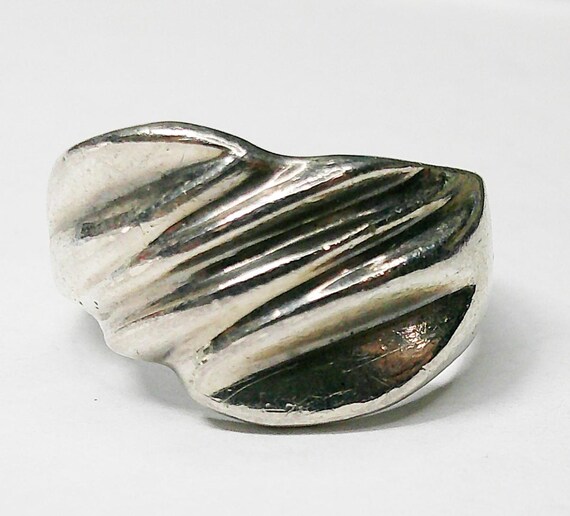 Sterling Silver Carved Ring - image 1