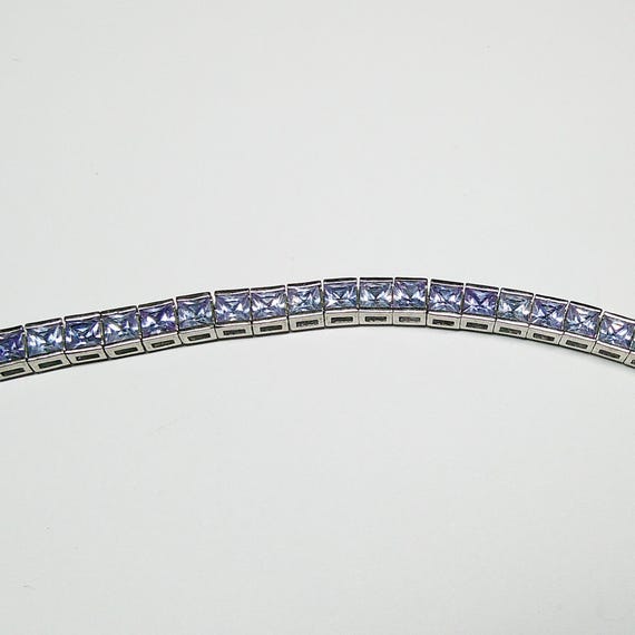 Sterling Silver Lab Purple Ice Cubic Zirconia Bracelet