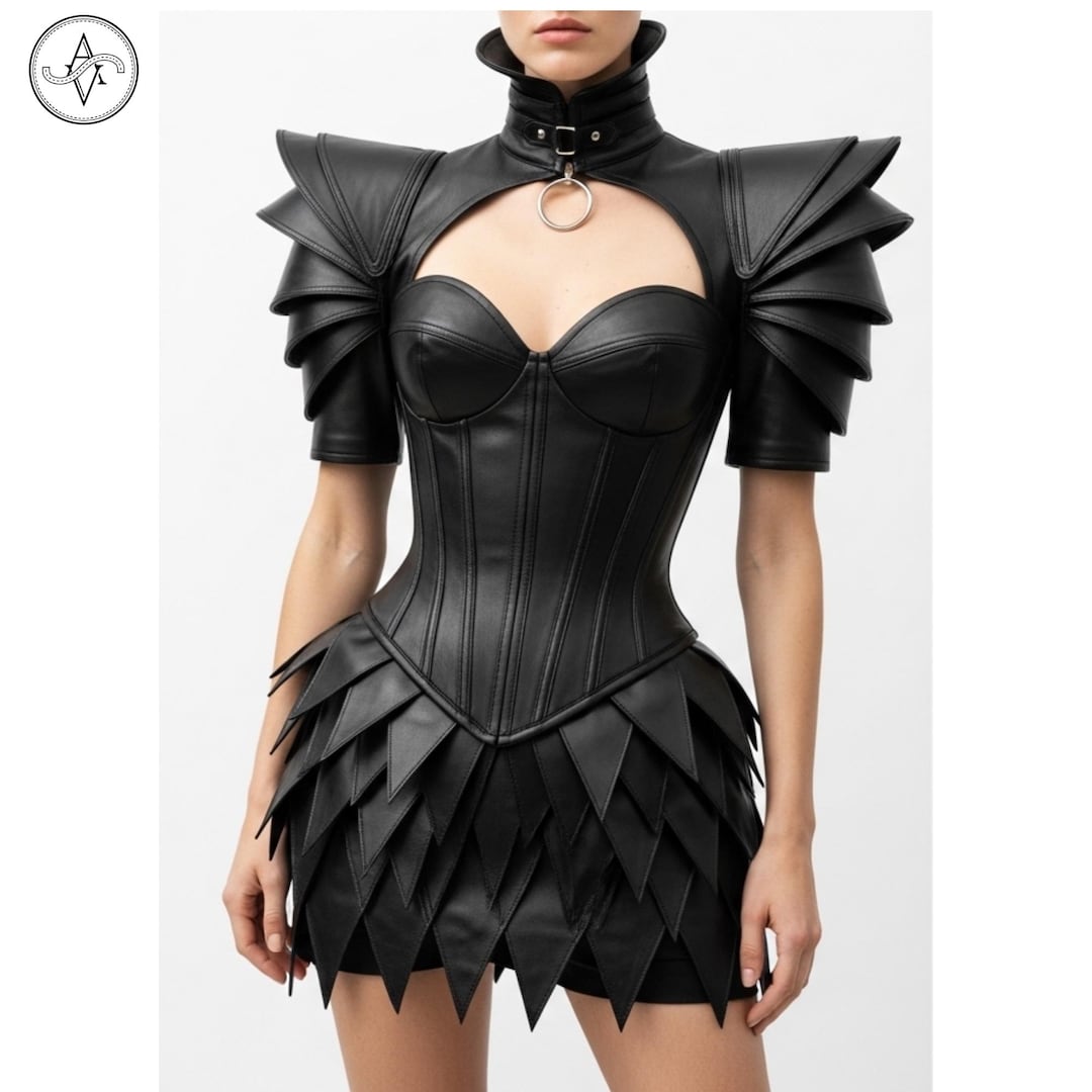 Zwart leren harnas voor dames | Alt Streetcore en cyberpunk-cosplay | Avondje uit, klaar voor festivalrave | Donkere fantasie-outfit | Cadeau voor haar - Etsy Nederland